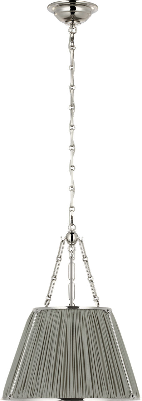 Allister 16" Hanging Shade | Polished Nickel | Mist Silk Pleated Shade