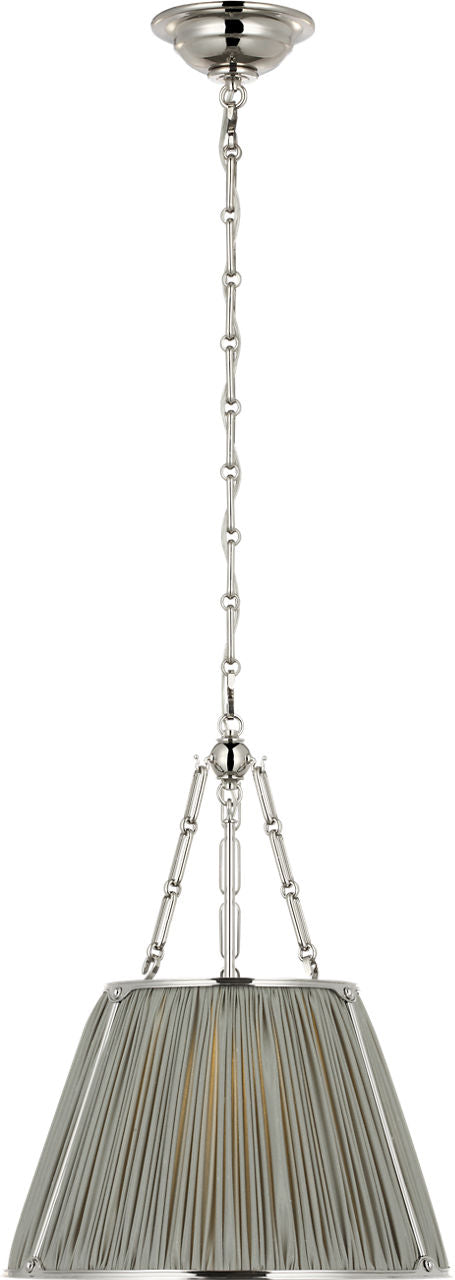 Allister 16" Hanging Shade | Polished Nickel | Mist Silk Pleated Shade