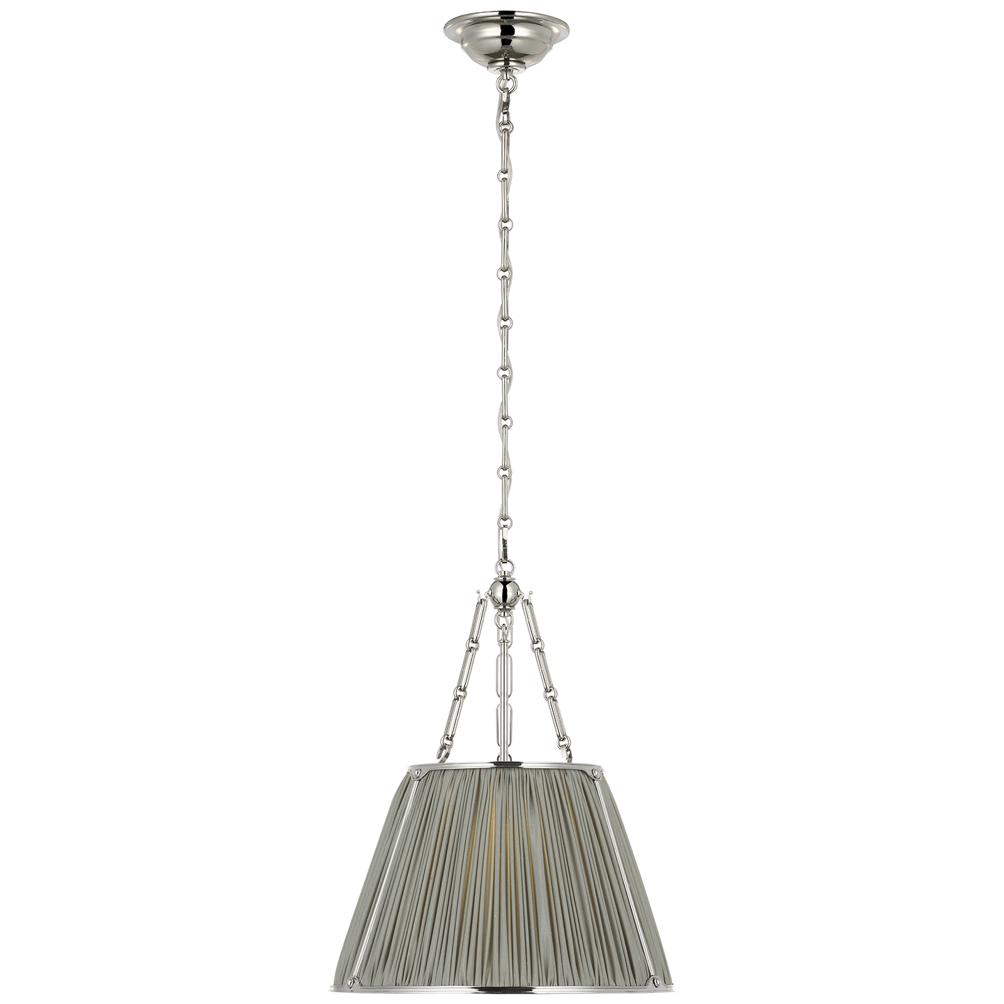 Allister 16" Hanging Shade | Polished Nickel | Mist Silk Pleated Shade