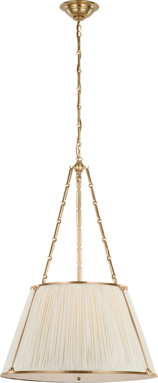 Allister 21" Hanging Shade | Hand-Rubbed Antique Brass | Silk Pleated Shade