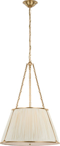 Allister 21" Hanging Shade | Hand-Rubbed Antique Brass | Silk Pleated Shade