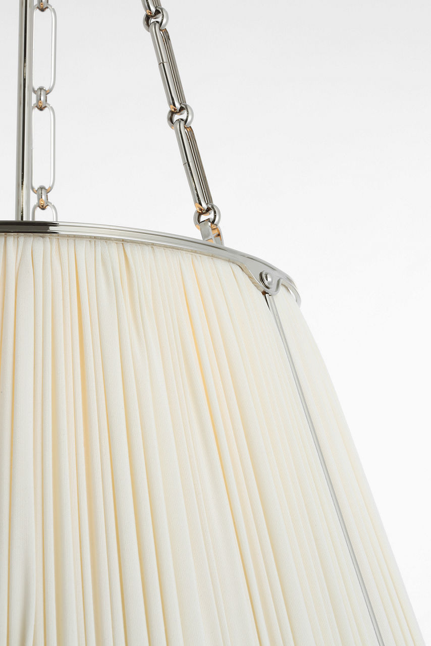 Allister 21" Hanging Shade | Polished Nickel | Silk Pleated Shade