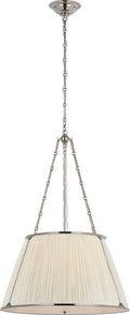 Allister 21" Hanging Shade | Polished Nickel | Silk Pleated Shade