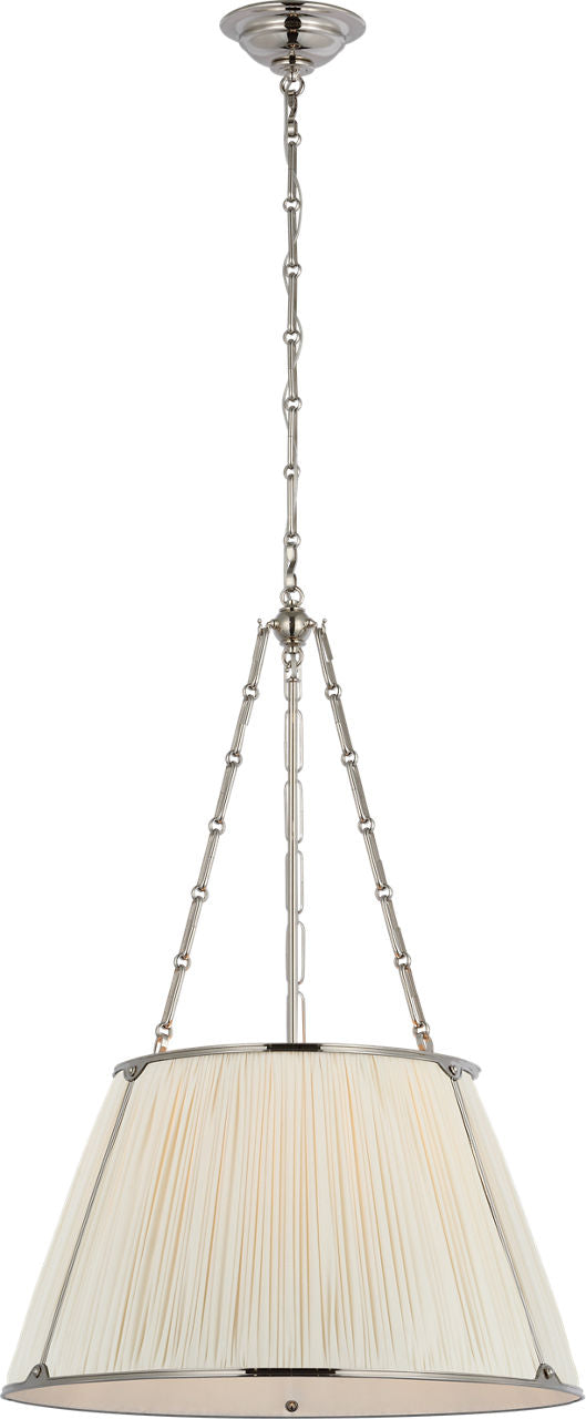Allister 21" Hanging Shade | Polished Nickel | Silk Pleated Shade