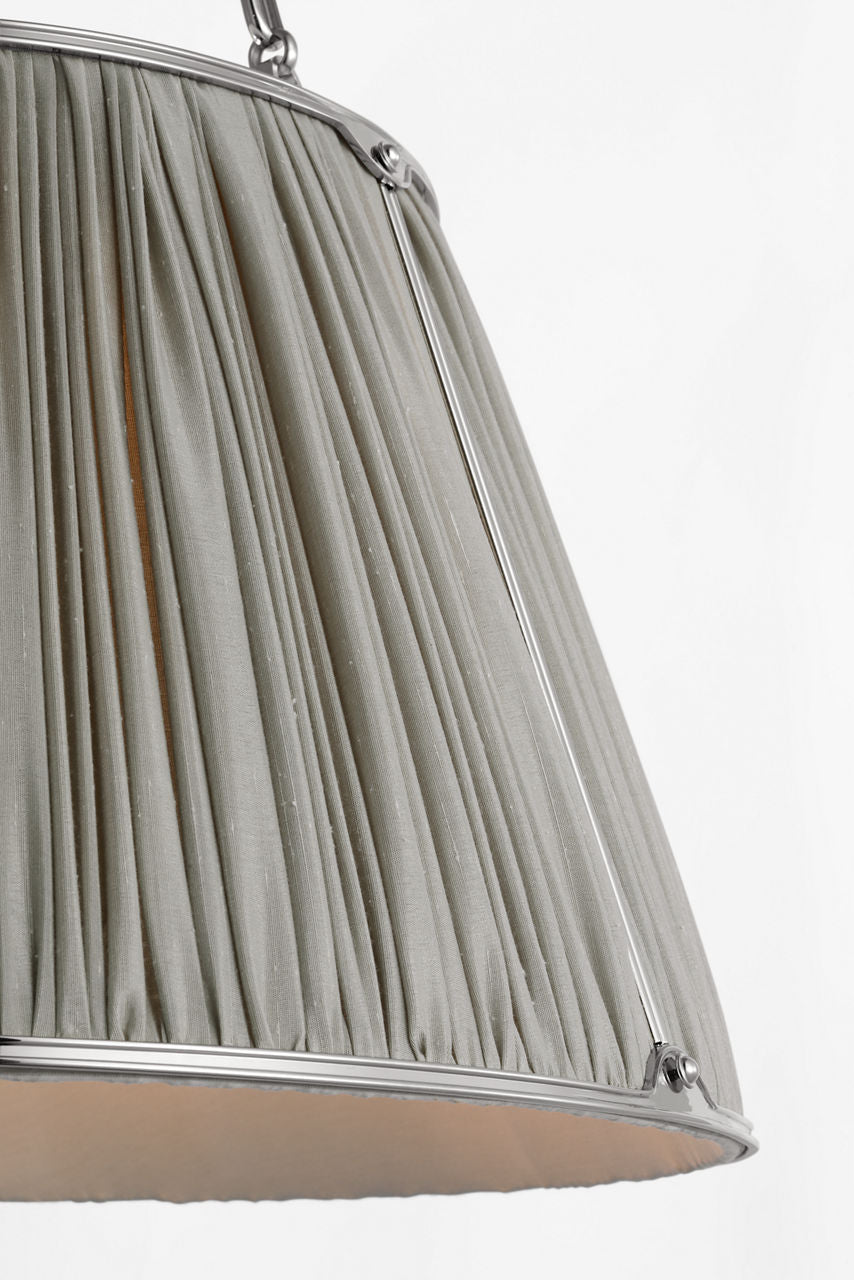 Allister 21" Hanging Shade | Polished Nickel | Mist Silk Pleated Shade