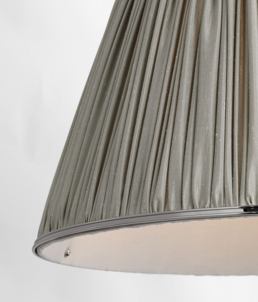 Allister 21" Hanging Shade | Polished Nickel | Mist Silk Pleated Shade
