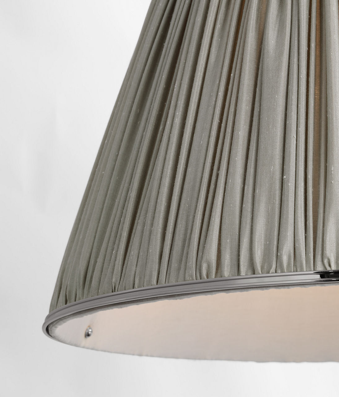 Allister 21" Hanging Shade | Polished Nickel | Mist Silk Pleated Shade