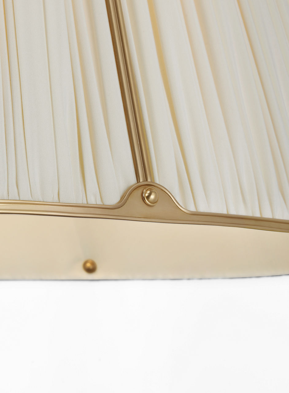 Allister 29" Hanging Shade | Hand-Rubbed Antique Brass | Silk Pleated Shade