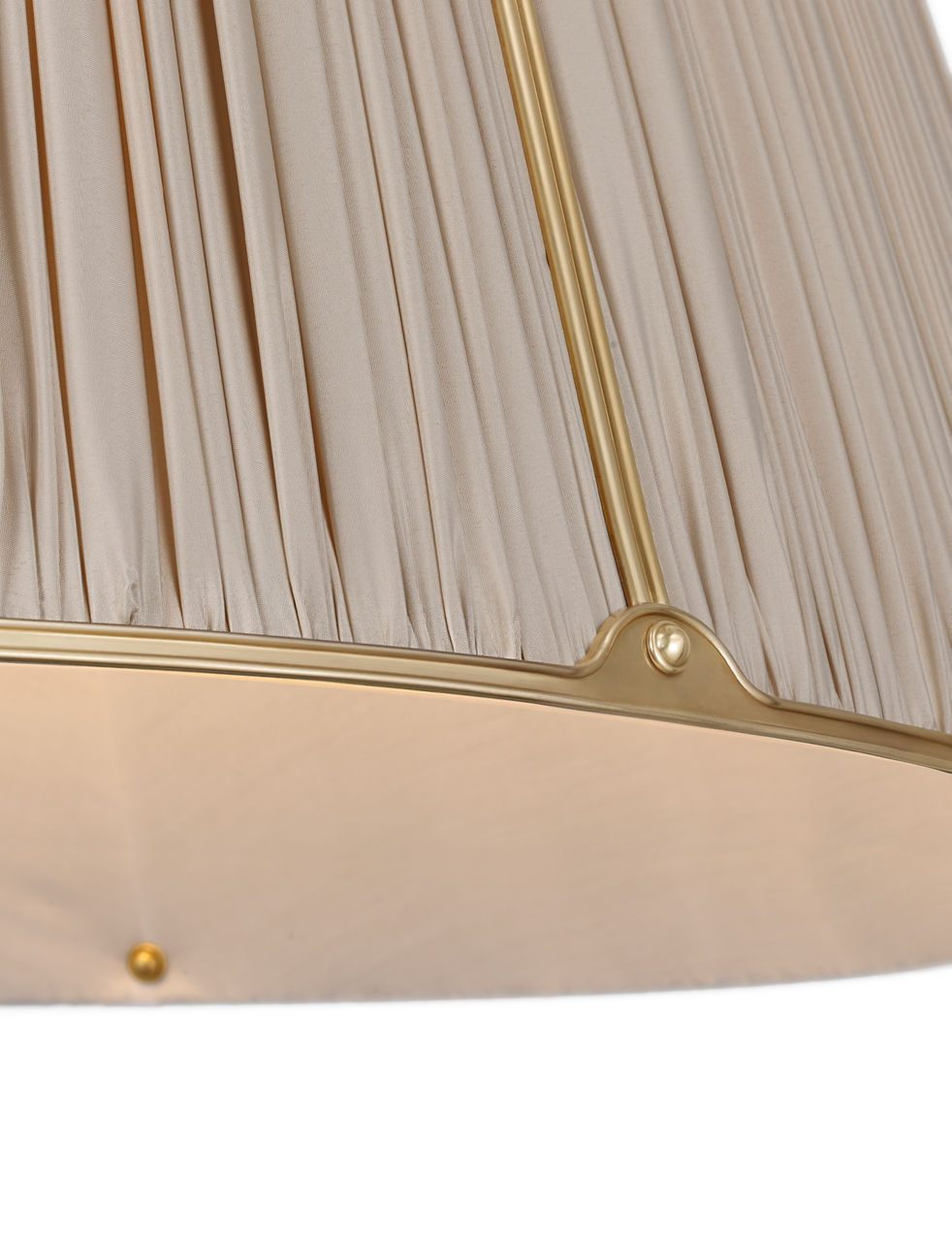 Allister 29" Hanging Shade | Hand-Rubbed Antique Brass | Champagne Silk Pleated Shade