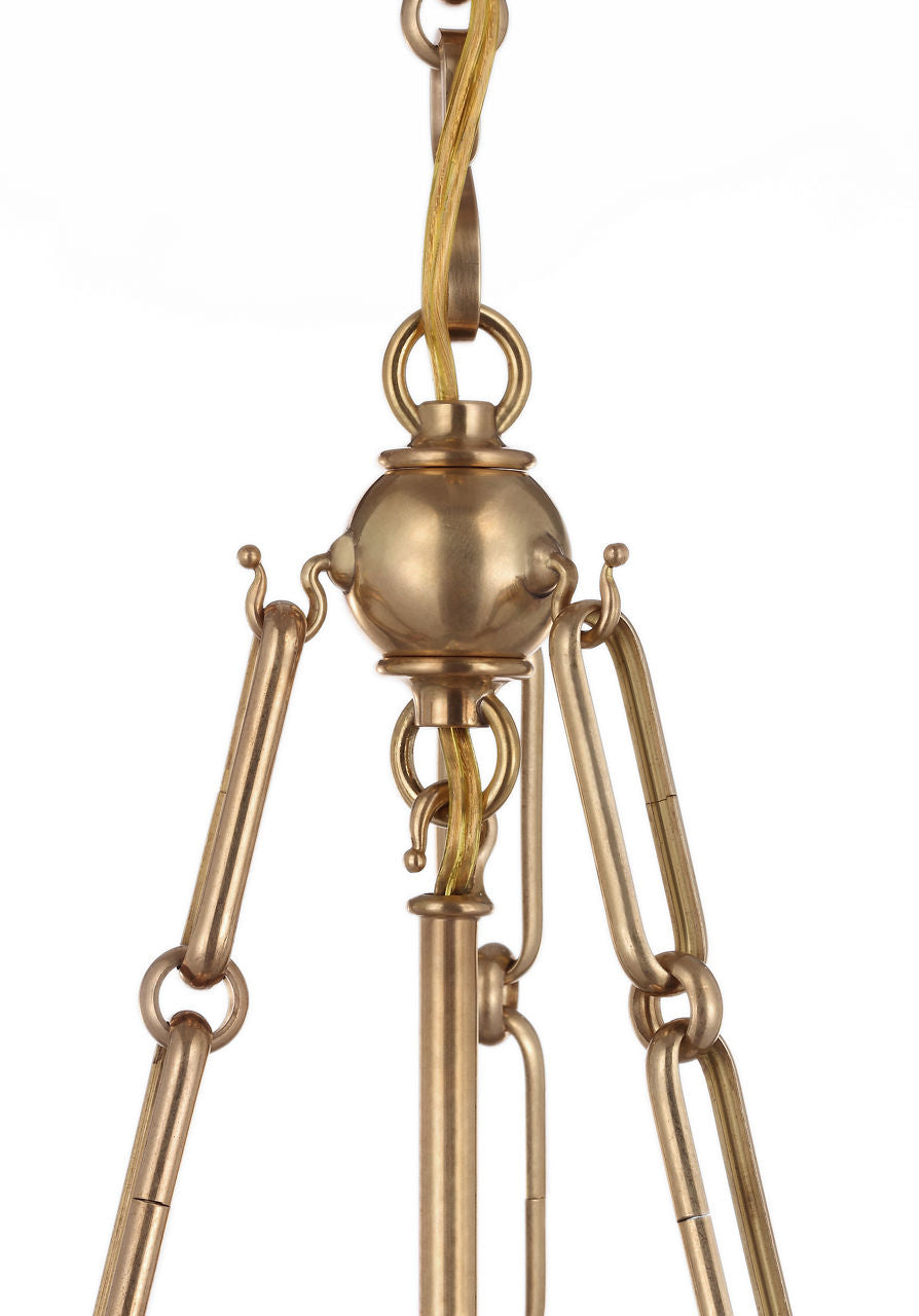 Allister 29" Hanging Shade | Hand-Rubbed Antique Brass | Mist Silk Pleated Shade