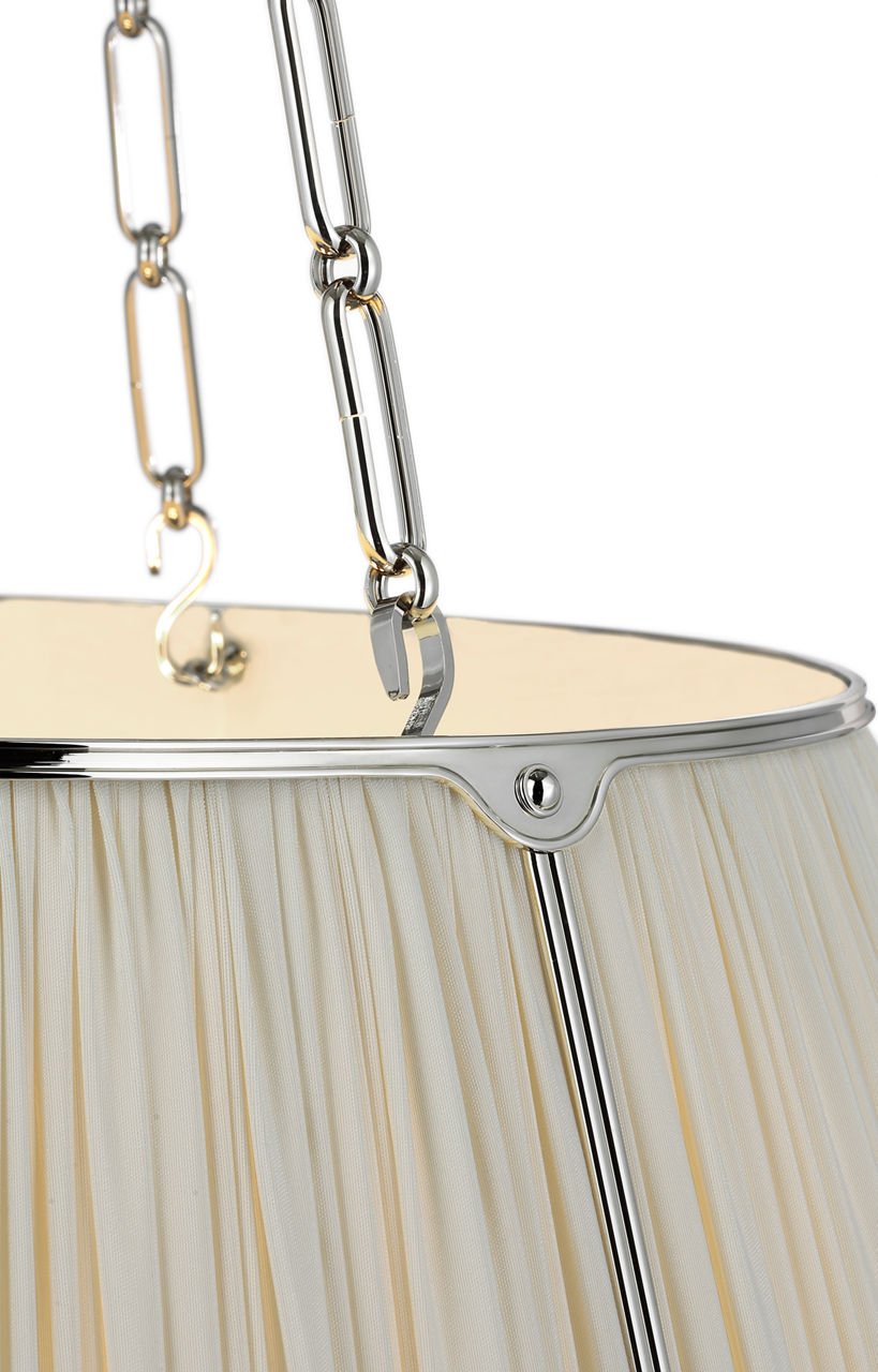 Allister 29" Hanging Shade | Polished Nickel | Silk Pleated Shade