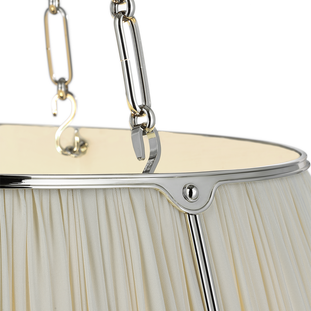 Allister 29" Hanging Shade | Polished Nickel | Silk Pleated Shade