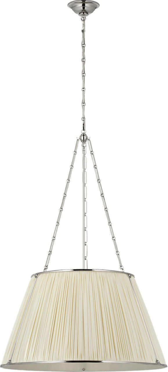 Allister 29" Hanging Shade | Polished Nickel | Silk Pleated Shade