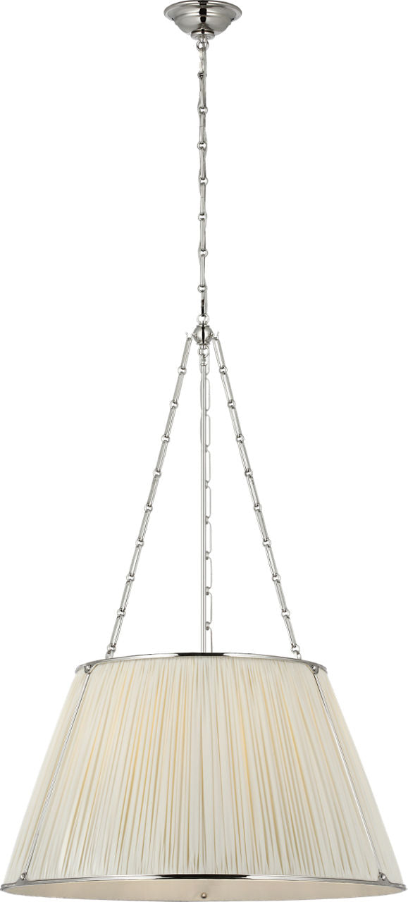 Allister 29" Hanging Shade | Polished Nickel | Silk Pleated Shade