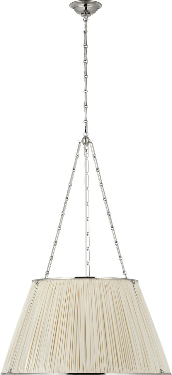 Allister 29" Hanging Shade | Polished Nickel | Silk Pleated Shade