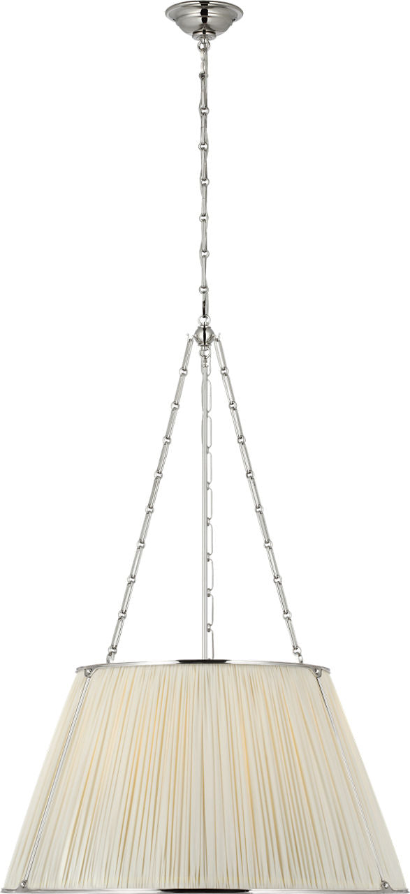 Allister 29" Hanging Shade | Polished Nickel | Silk Pleated Shade