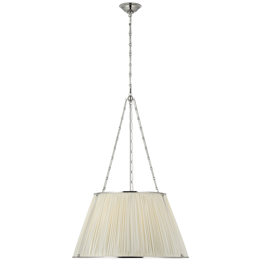 Allister 29" Hanging Shade | Polished Nickel | Silk Pleated Shade