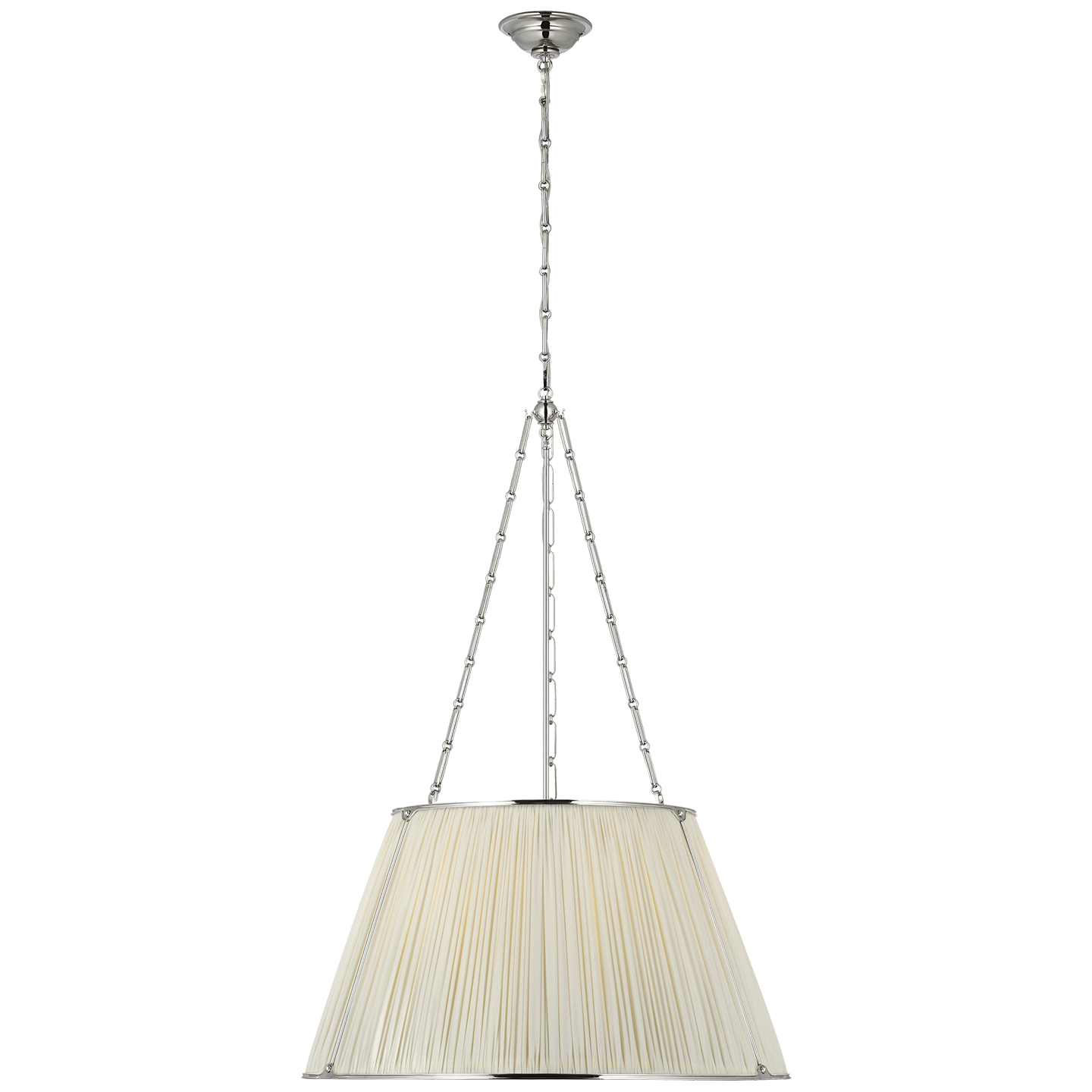 Allister 29" Hanging Shade | Polished Nickel | Silk Pleated Shade