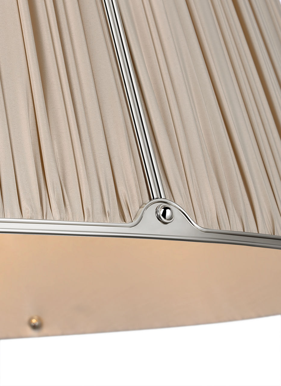 Allister 29" Hanging Shade | Polished Nickel | Champagne Silk Pleated Shade