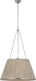 Allister 29" Hanging Shade | Polished Nickel | Champagne Silk Pleated Shade
