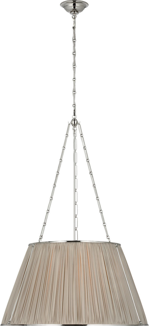 Allister 29" Hanging Shade | Polished Nickel | Champagne Silk Pleated Shade