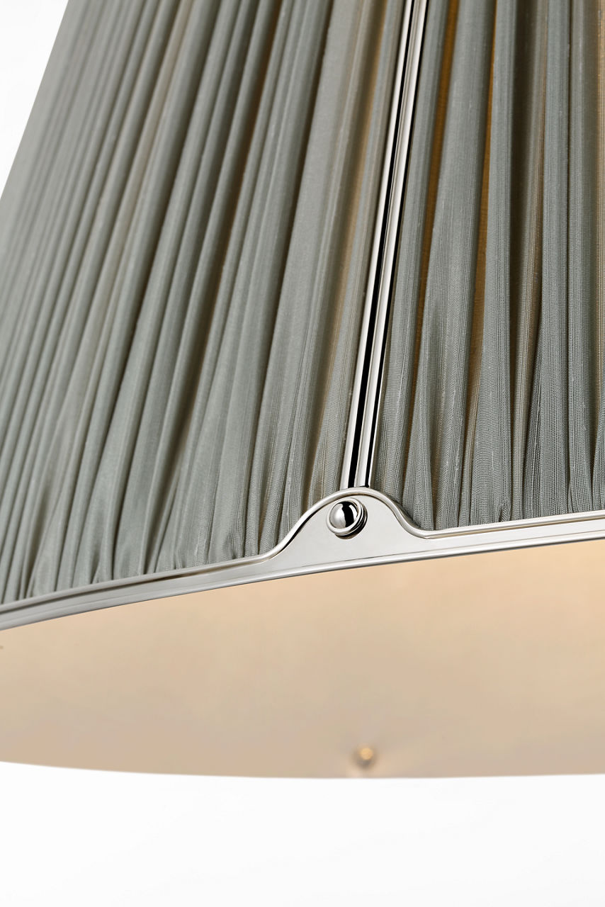 Allister 29" Hanging Shade | Polished Nickel | Mist Silk Pleated Shade