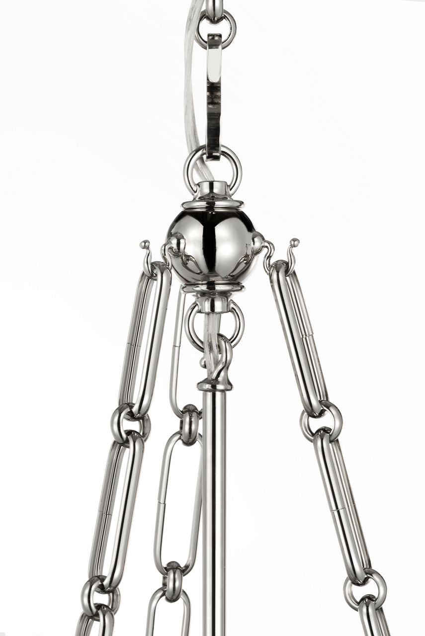 Allister 29" Hanging Shade | Polished Nickel | Mist Silk Pleated Shade