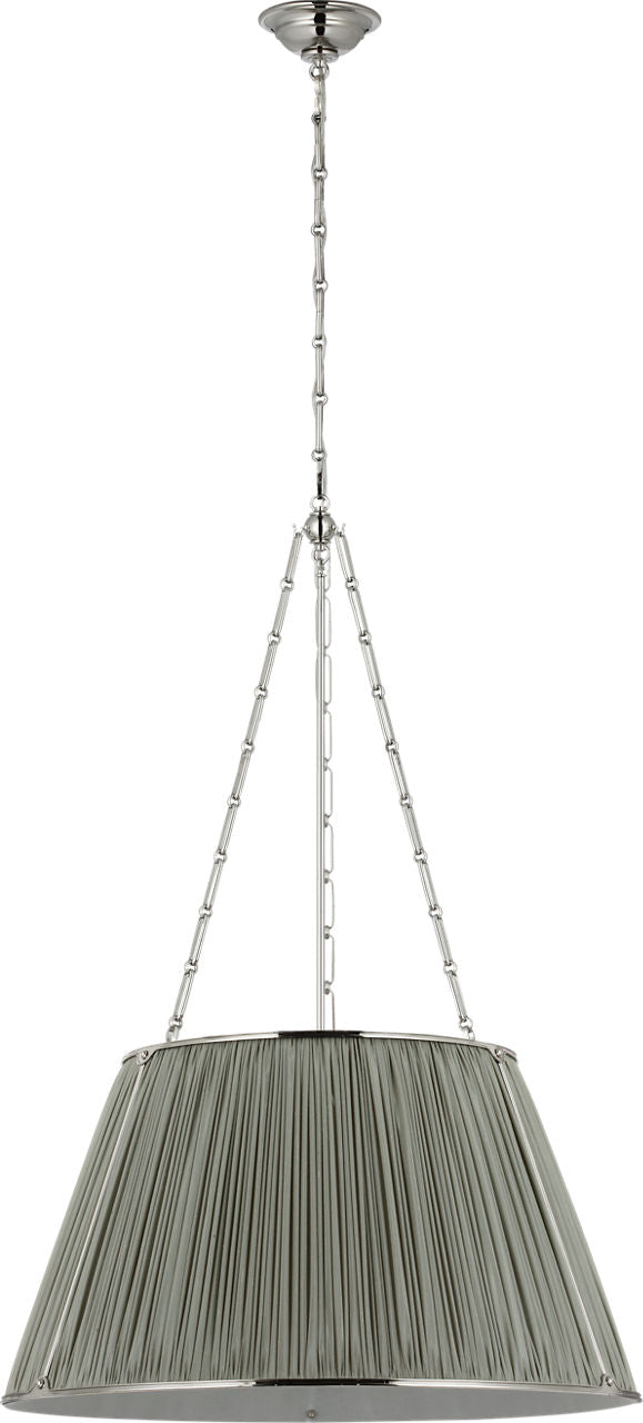 Allister 29" Hanging Shade | Polished Nickel | Mist Silk Pleated Shade