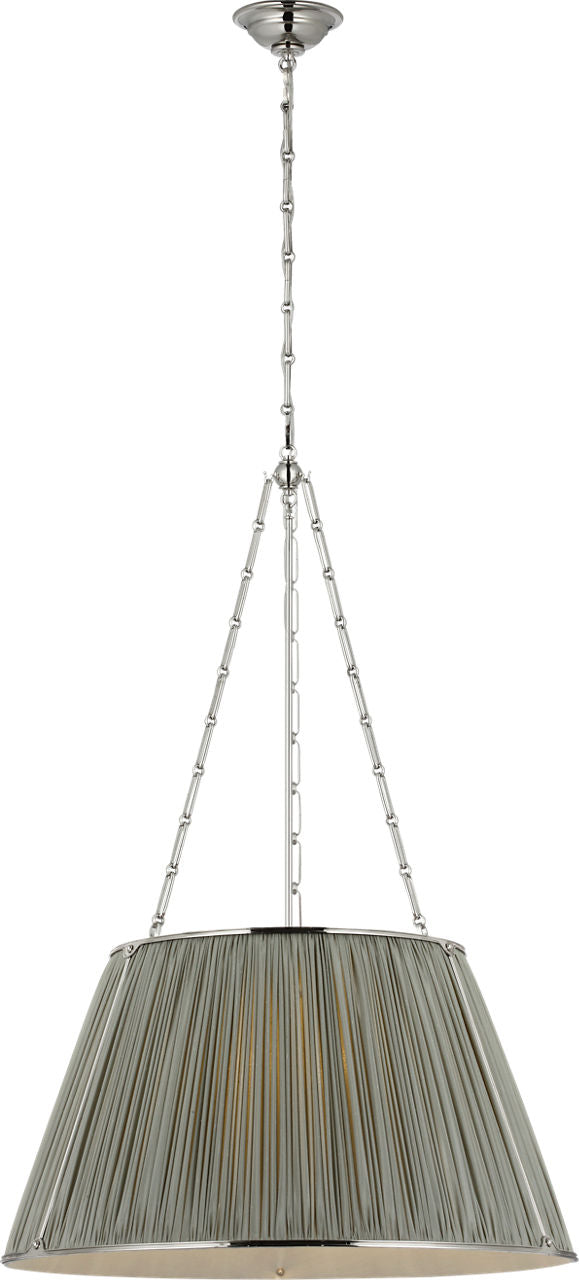 Allister 29" Hanging Shade | Polished Nickel | Mist Silk Pleated Shade