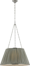 Allister 29" Hanging Shade | Polished Nickel | Mist Silk Pleated Shade