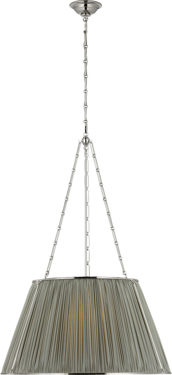 Allister 29" Hanging Shade | Polished Nickel | Mist Silk Pleated Shade