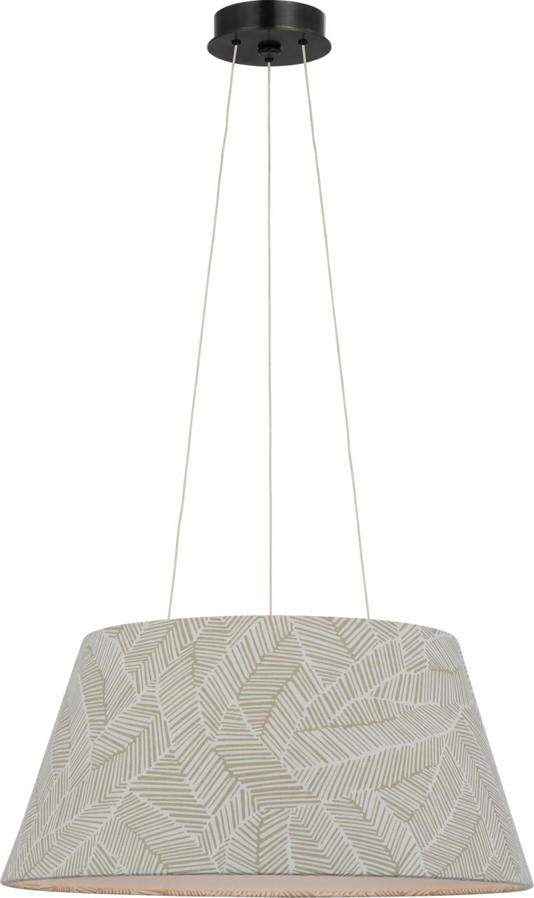 Caufield 21" Hanging Shade | Bronze | Schumacher Taupe Abstract Leaf Shade
