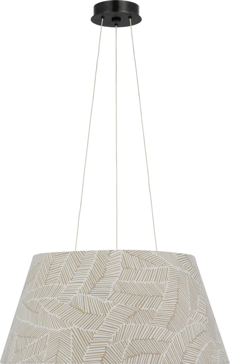 Caufield 21" Hanging Shade | Bronze | Schumacher Taupe Abstract Leaf Shade