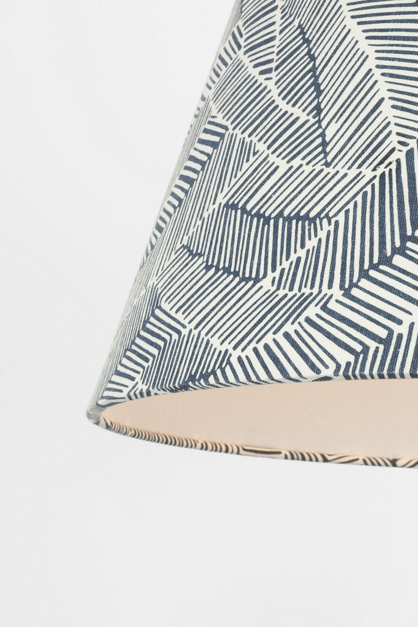 Caufield 21" Hanging Shade | Bronze | Schumacher Navy Abstract Leaf Shade