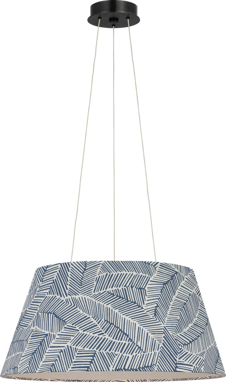 Caufield 21" Hanging Shade | Bronze | Schumacher Navy Abstract Leaf Shade