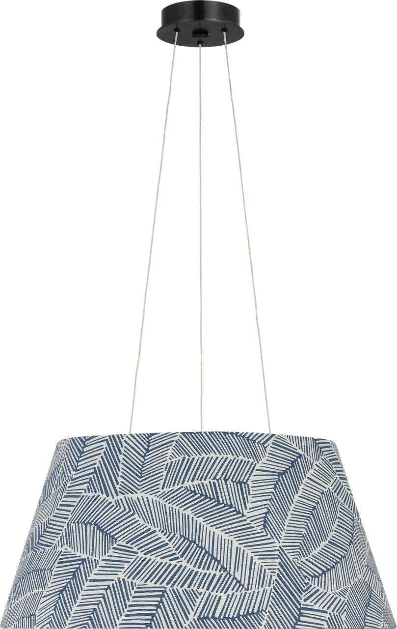 Caufield 21" Hanging Shade | Bronze | Schumacher Navy Abstract Leaf Shade
