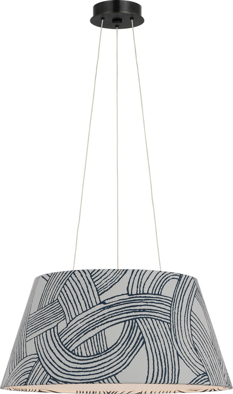 Caufield 21" Hanging Shade | Bronze | Schumacher Blue Freeform Shade