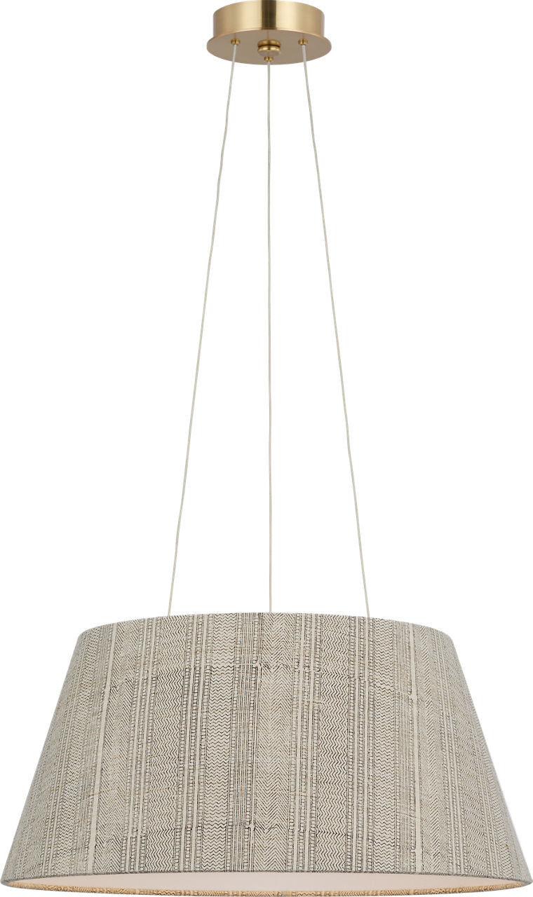Caufield 21" Hanging Shade | Hand-Rubbed Antique Brass | Schumacher Natural Mohave Shade