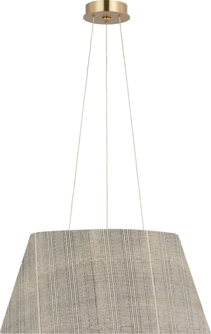 Caufield 21" Hanging Shade | Hand-Rubbed Antique Brass | Schumacher Natural Mohave Shade