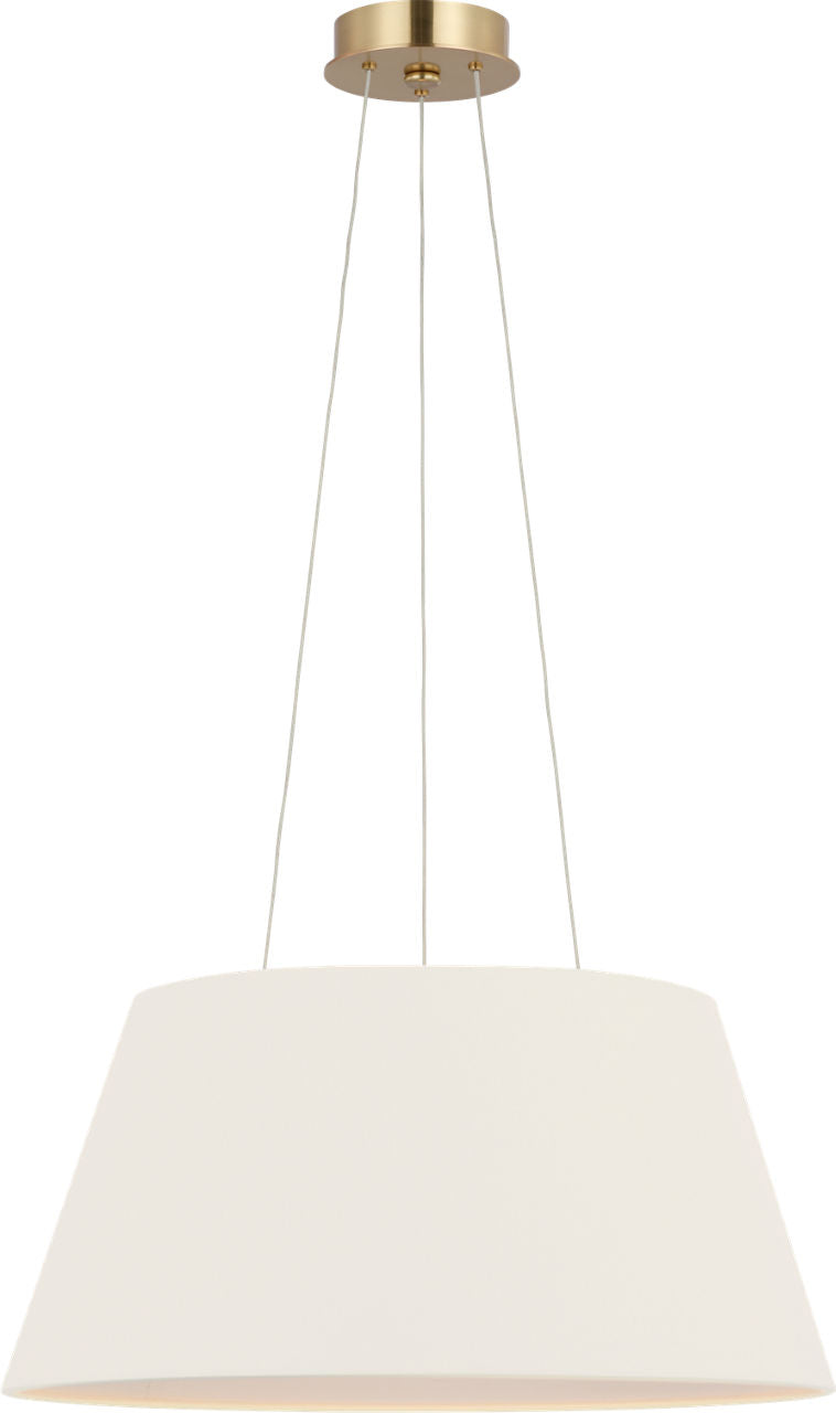 Caufield 21" Hanging Shade | Hand-Rubbed Antique Brass | Linen Shade