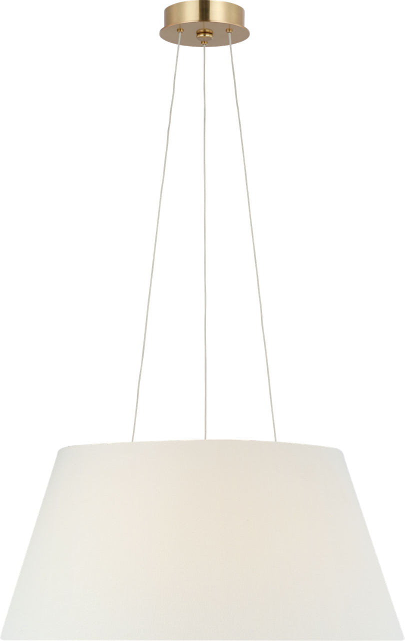 Caufield 21" Hanging Shade | Hand-Rubbed Antique Brass | Linen Shade