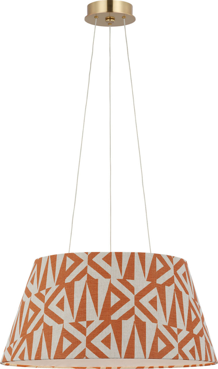 Caufield 21" Hanging Shade | Hand-Rubbed Antique Brass | Schumacher Brick Amero Shade