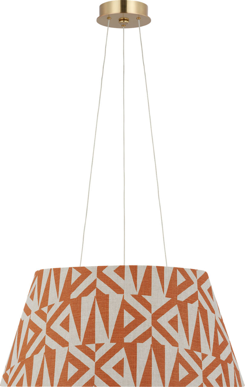 Caufield 21" Hanging Shade | Hand-Rubbed Antique Brass | Schumacher Brick Amero Shade