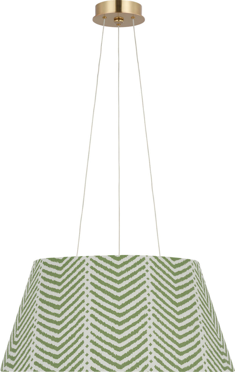 Caufield 21" Hanging Shade | Hand-Rubbed Antique Brass | Schumacher Verde La Jolla Shade