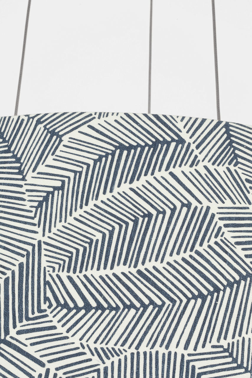 Caufield 21" Hanging Shade | Polished Nickel | Schumacher Navy Abstract Leaf Shade