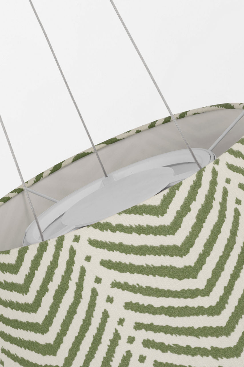 Caufield 21" Hanging Shade | Polished Nickel | Schumacher Verde La Jolla Shade