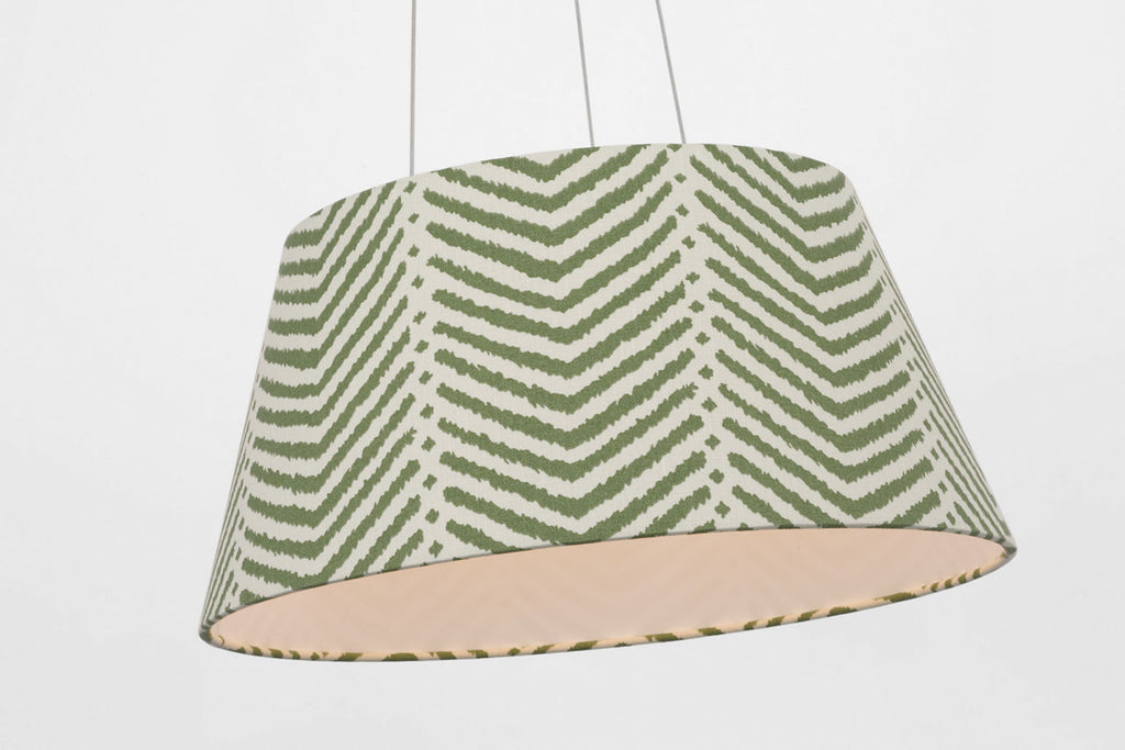 Caufield 21" Hanging Shade | Polished Nickel | Schumacher Verde La Jolla Shade