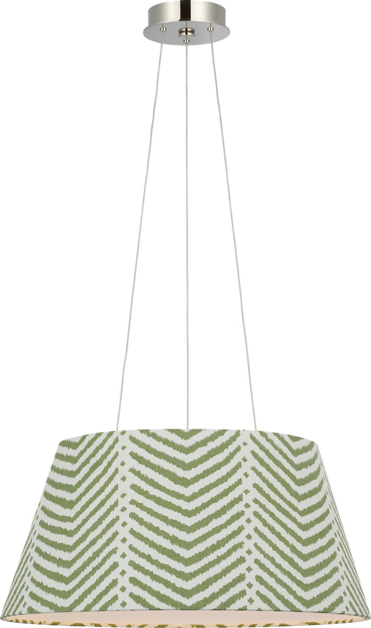 Caufield 21" Hanging Shade | Polished Nickel | Schumacher Verde La Jolla Shade