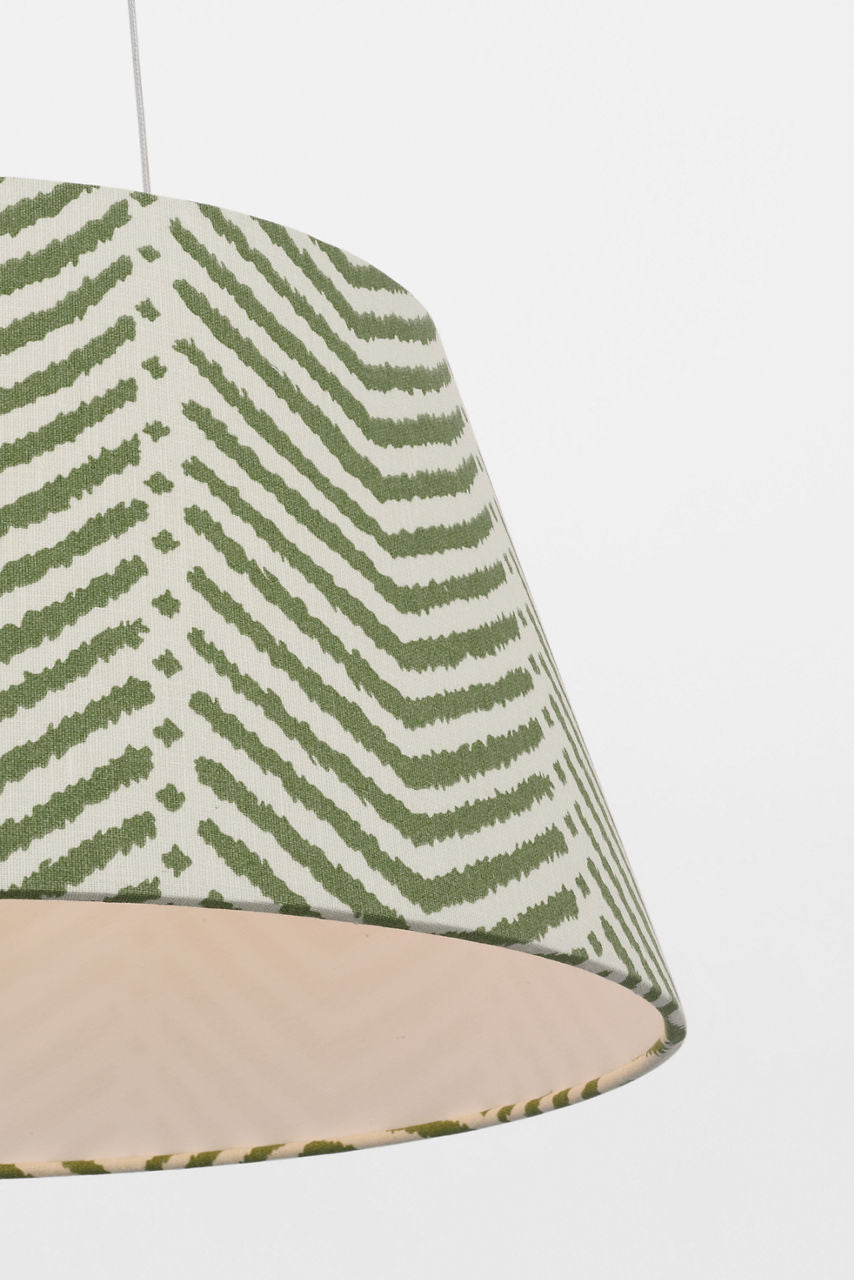 Caufield 21" Hanging Shade | Matte White | Schumacher Verde La Jolla Shade