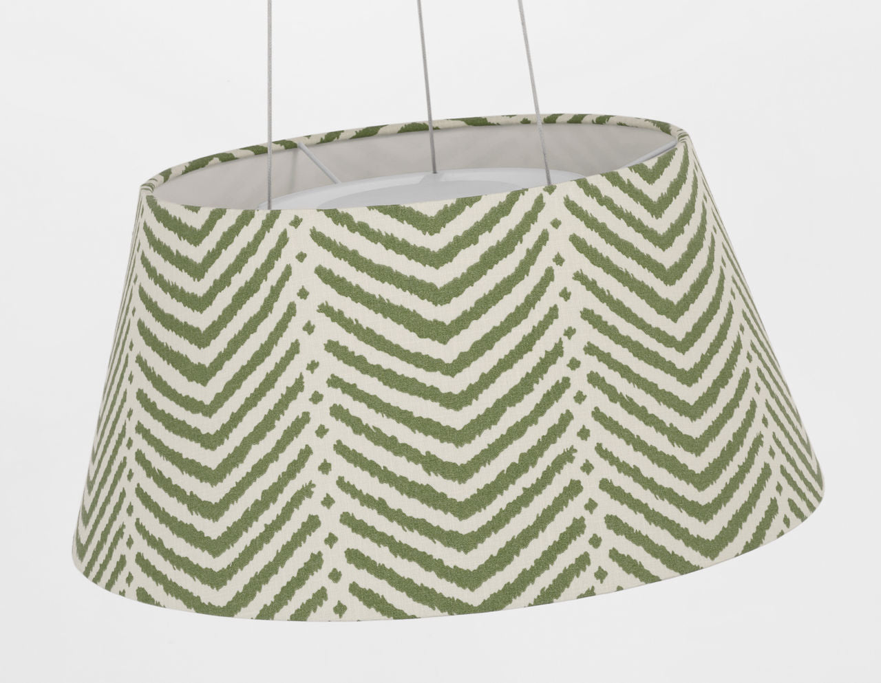 Caufield 21" Hanging Shade | Matte White | Schumacher Verde La Jolla Shade